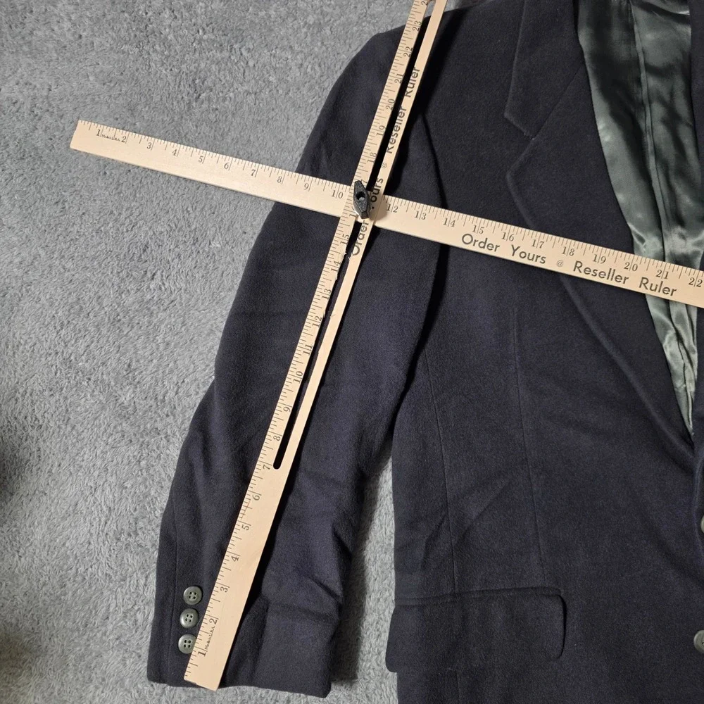 Zylos George Machado Mens 42L Blazer Charcoal Cashmere Blend Italian Fabric